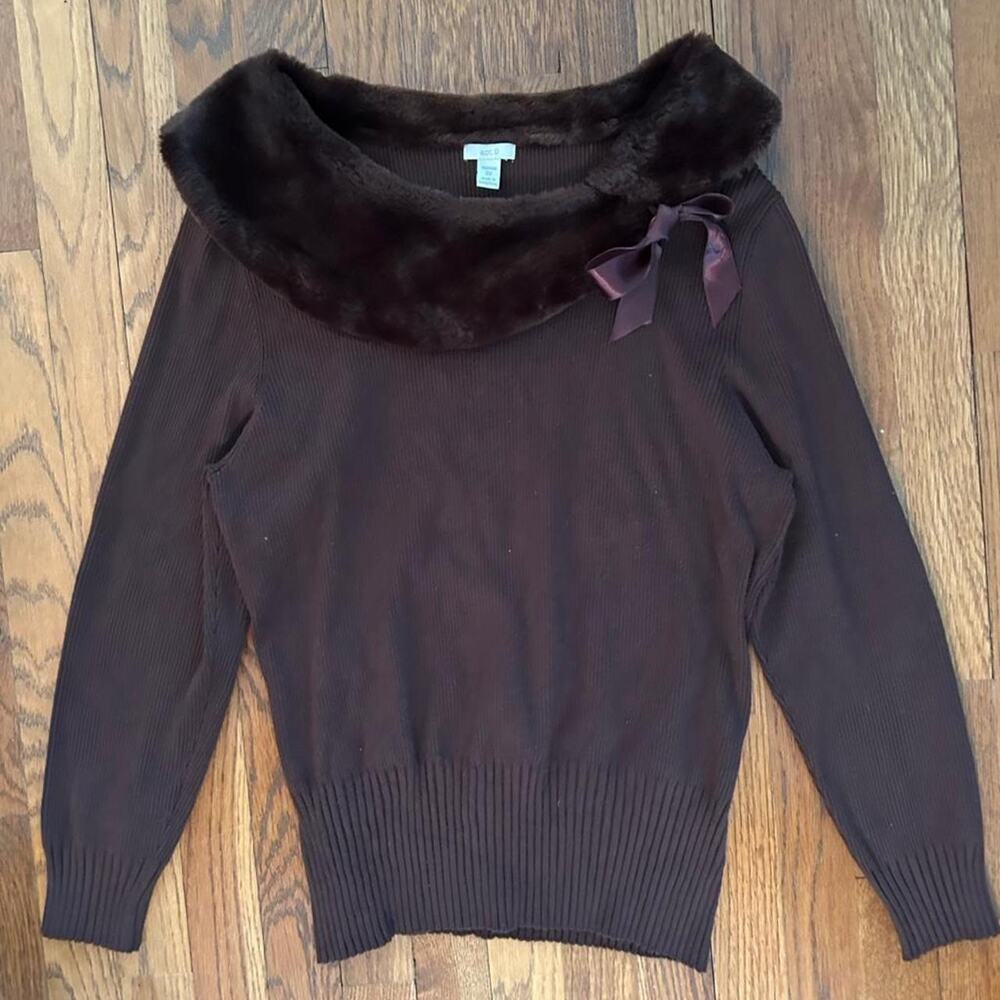 Brown off the shoulder sweater